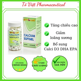 CALCIUM softgel - Viên uống bổ sung canxi và vitamin D3,DHA bổ sung phát triển, cải thiện chiều cao (100 viên)
