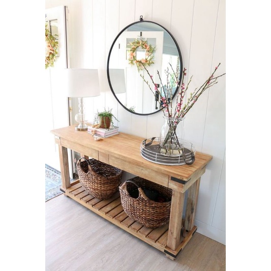 Bàn gỗ 2 tầng decor
