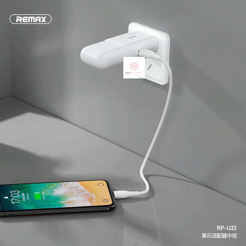 Củ sạc nhanh 20w Remax RP-U32 sạc nhanh cho Iphone /Ipad 2 trong 1 - Hàng chính hãng