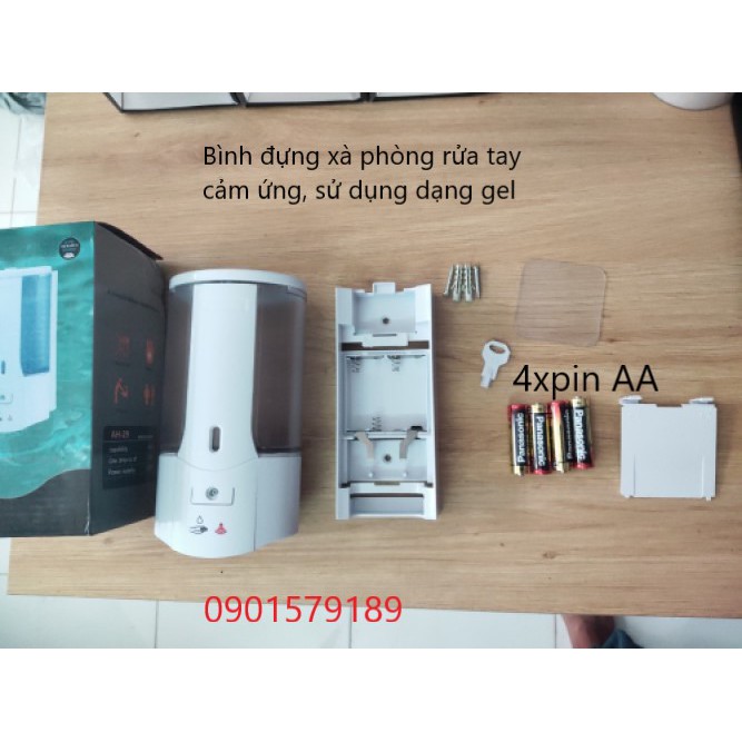 Bình đựng xà phòng cảm ứng tự động 450ml, treo tường, thang máy, không cần chạm tay