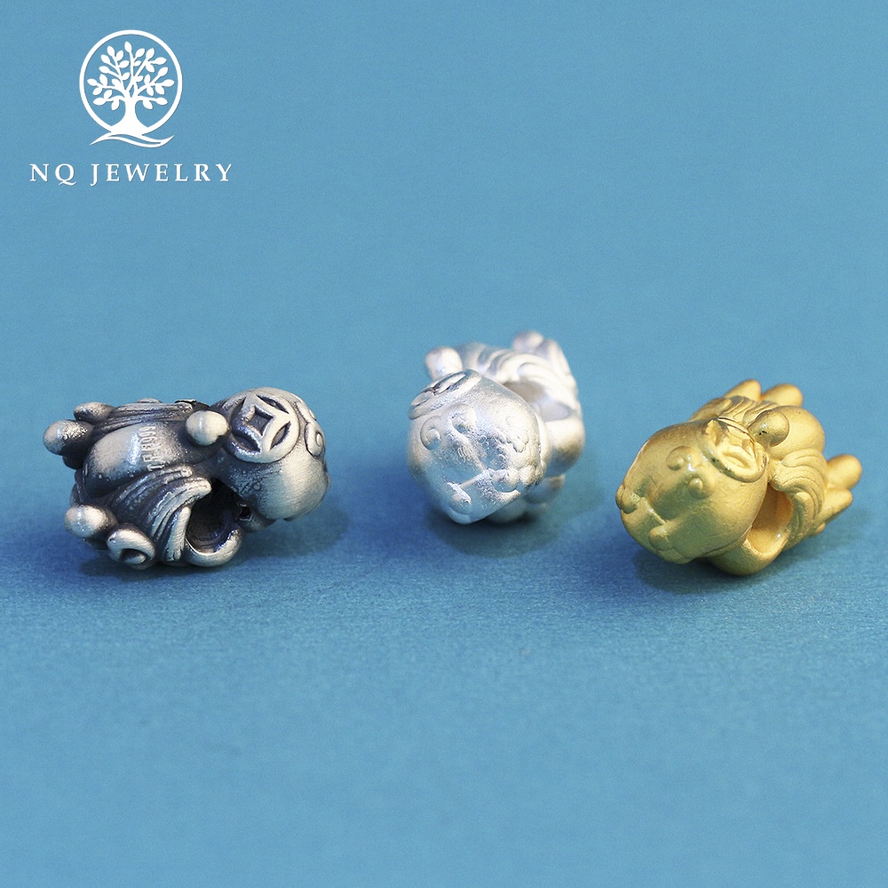 Charm bạc hình rồng xỏ ngang - NQ Jewelry