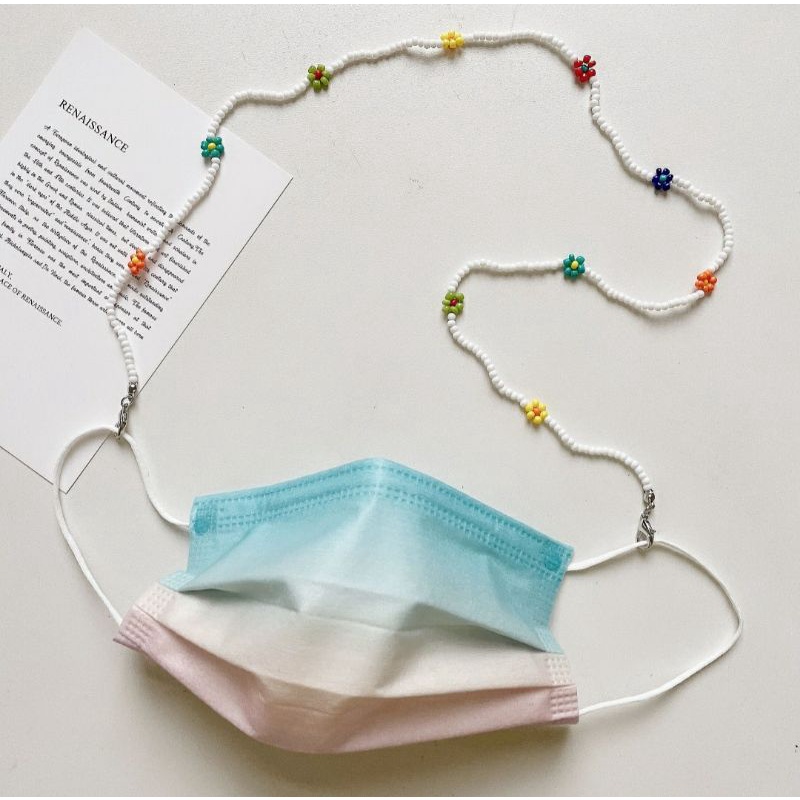 DÂY ĐEO KHẨU TRANG NHIỀU MÀU KẾT HOA XINH XỈU