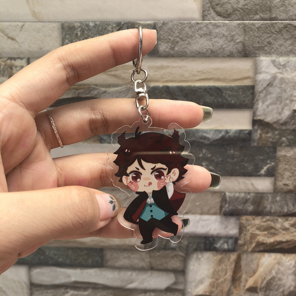 ( Mica trong acrylic ) Móc khóa HAIKYUU!! CHÀNG KHỔNG LỒ TÍ HON quà tặng xinh xắn dễ thương in hình anime chibi