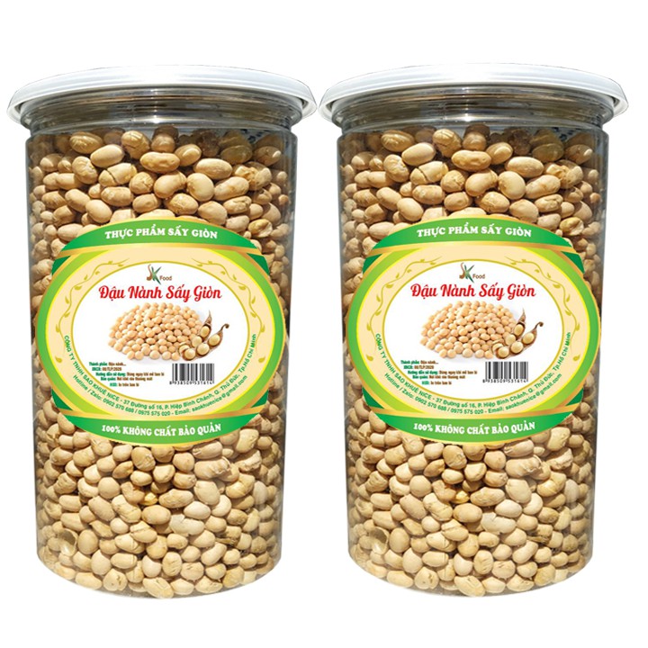 1KG ĐẬU NÀNH SẤY GIÒN THƠM NGON SK FOOD 2 HŨ PET