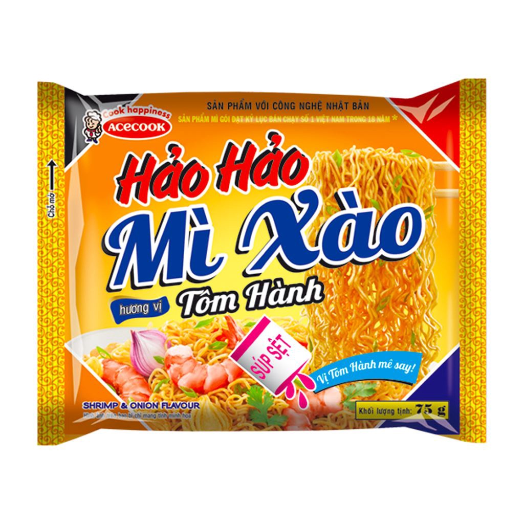 Thùng 30 gói mì Hảo Hảo Xào Tôm hành