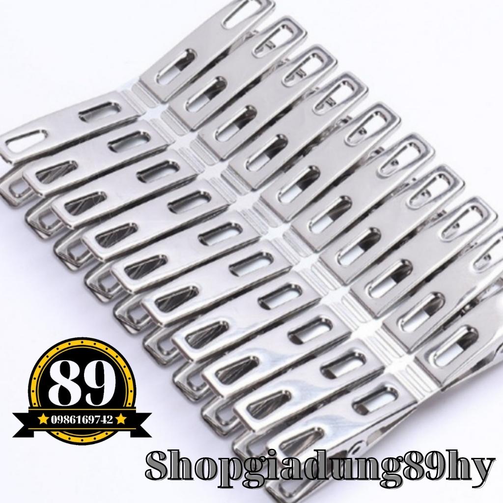 Vỉ 20 kẹp quần áo inox cao cấp không gỉ ( phơi giữ quần áo, tất, khăn, đồ lót...) NC06