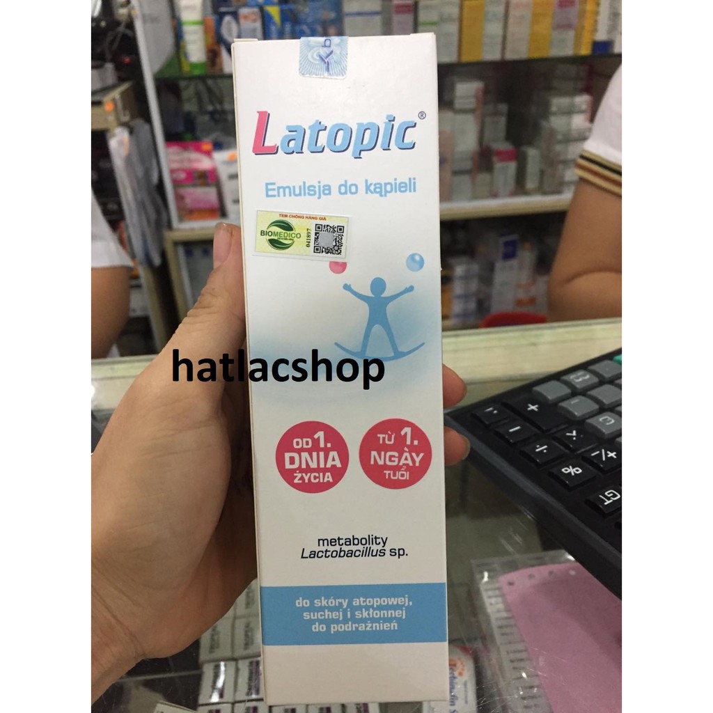 Nhũ tương tắm Latopic 200ml