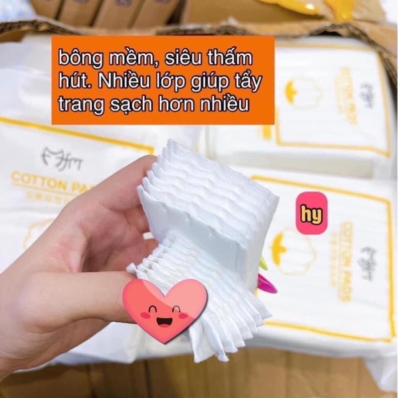 [COTTON PADS] Bông tẩy trang 3 lớp COTTON PADS 222 miếng BTT222, có dập viền, không bong xơ