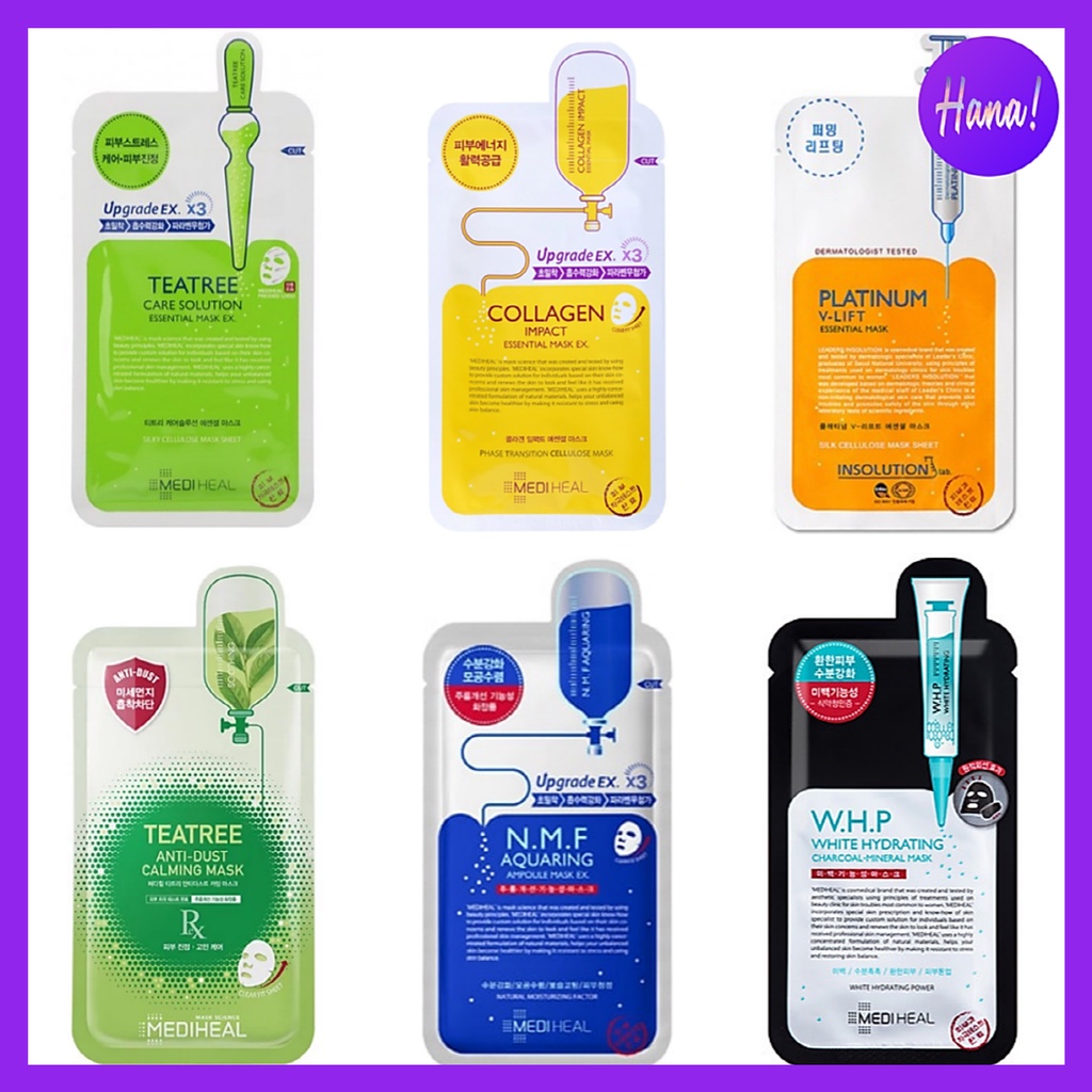 Lẻ 1 miếng mặt Nạ MEDIHEAL Tea Tree Vita nmf Collagen Essential Hàn Quốc