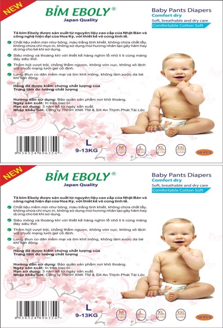 100 cái bỉm quần Ebony size M L xl Xxl xxxl