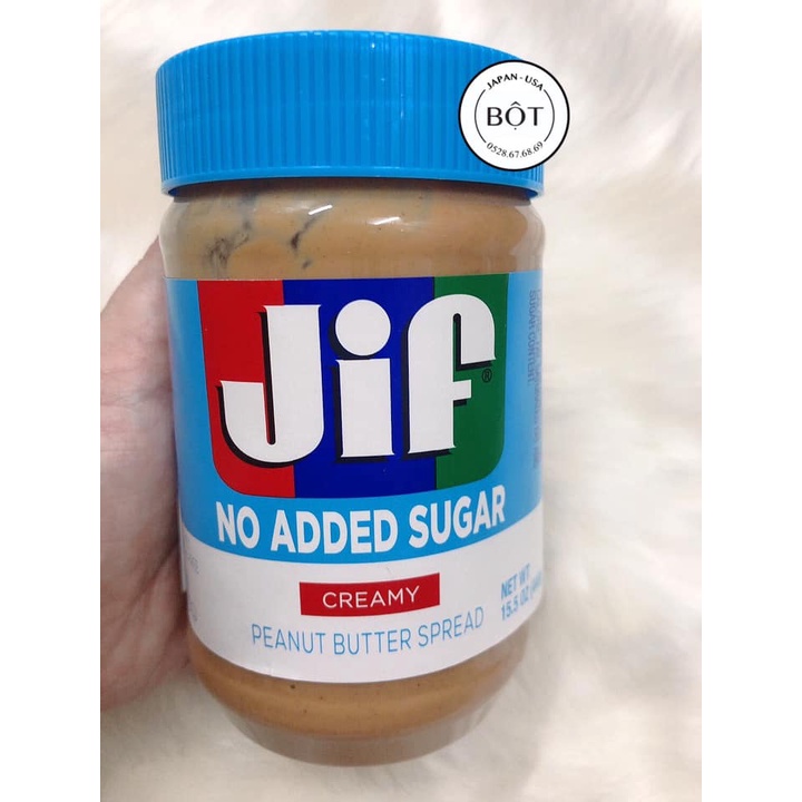 BƠ ĐẬU PHỘNG KHÔNG ĐƯỜNG JIF NO ADDED SUGAR 440G CHÍNH HÃNG - 11395