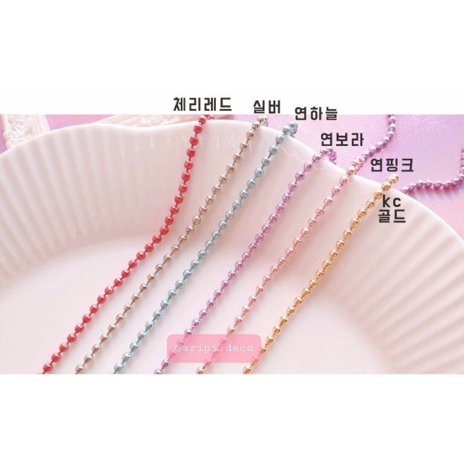 Dây bi mạ bóng làm phụ kiện 10cm N14 /Nguyên liệu làm resin trang trí