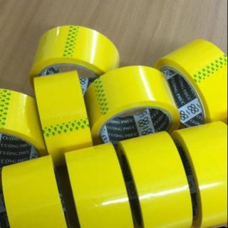 1 cuộn băng keo vàng tươi ống ánh siêu HOT dán thùng,quấn hàng