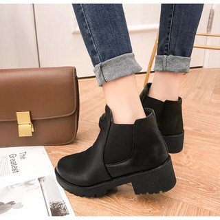 Boot nữ đen cổ chun