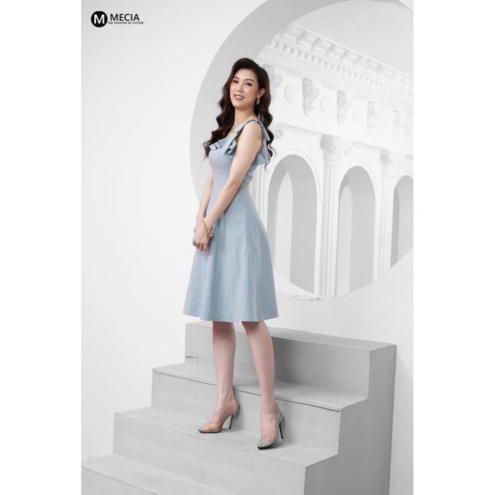 Váy đầm 2 dây MECIA DK637– đầm dự tiệc thiết kế cổ vuông bèo ngực, thắt eo chất liệu mềm mịn dáng xòe cao cấp phong cách | BigBuy360 - bigbuy360.vn