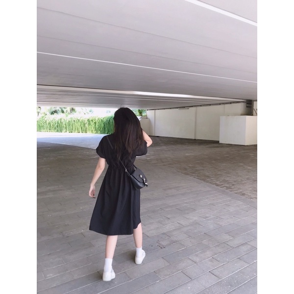 Đầm sơ mi dây rút eo JulieHouse