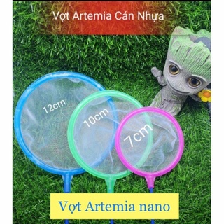 Vợt tròn nano cán bọc nhựa lọc artemia, bobo và bắt cá - vợt nano siêu đẹp