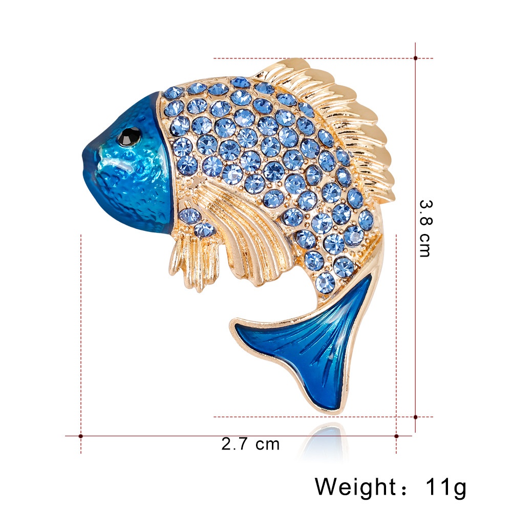Ghim Cài Áo Hình Cá Chép Đính Đá Xinh Xắn