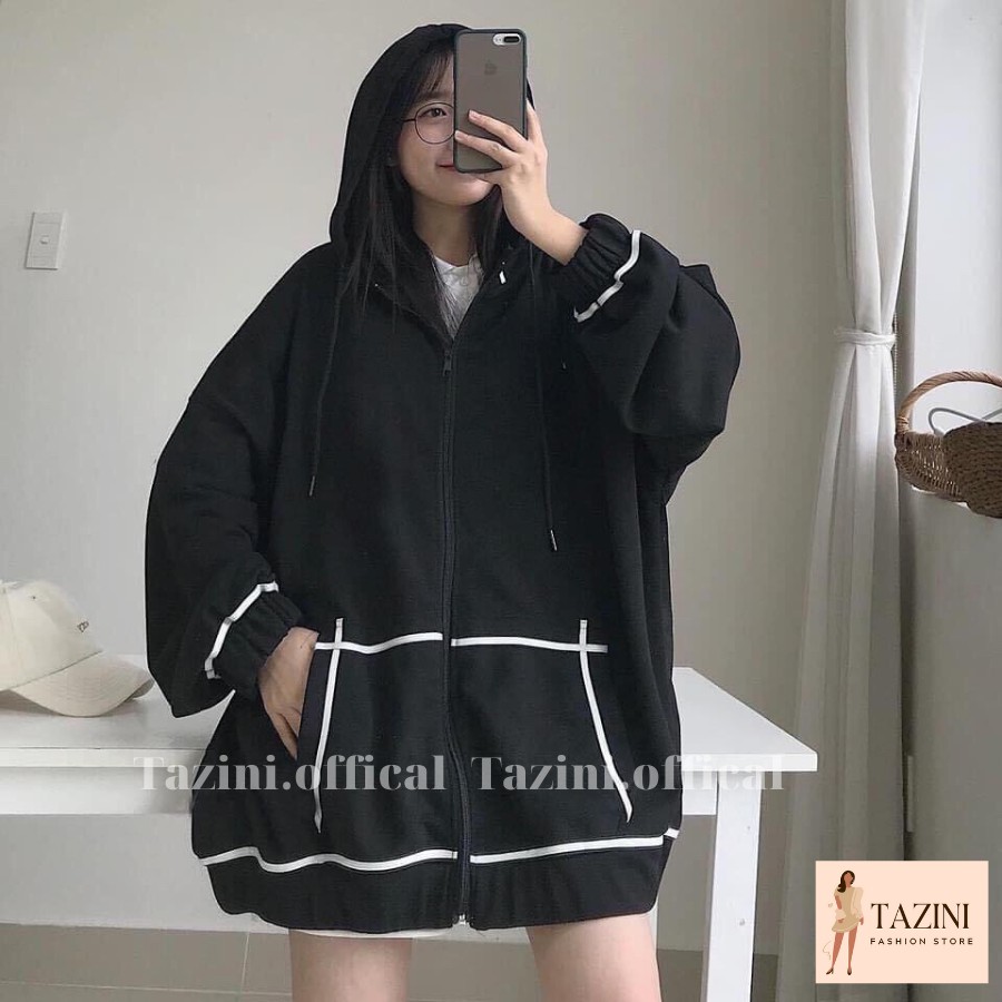 [Video + Ảnh Thật] Áo Khoác Nữ Viền Trắng 3 Màu Chất Nỉ Ngoại Form Rộng TaZiNi - Mã 462 | BigBuy360 - bigbuy360.vn