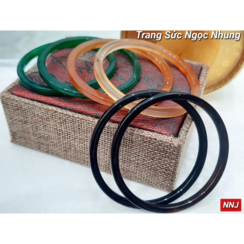 Vòng mã não cặp đá màu bản vuông-M50