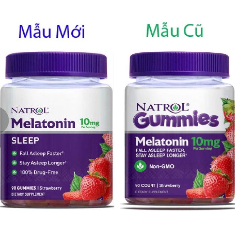 Kẹo dẻo Natrol Melatonin 10mg hỗ trợ giúp ngủ ngon