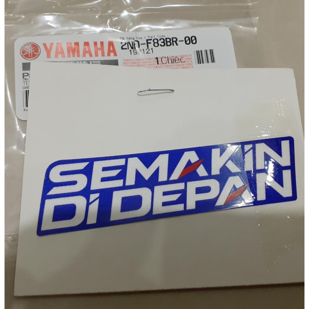 Tem chữ &quot;Semankin Didepan&quot; zin chính hãng Yamaha - Xanh GP