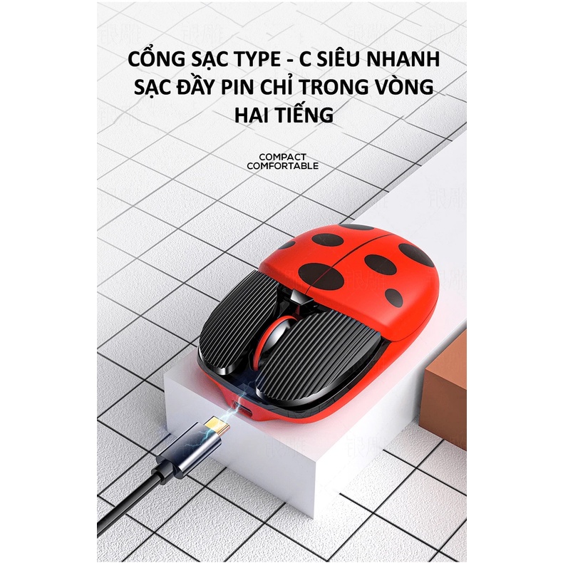 Chuột không dây bluetooth kiêm wireless A10 nhỏ gọn hình thú kute - phiên bản Silent không tiếng click (4 MÀU TUỲ CHỌN)