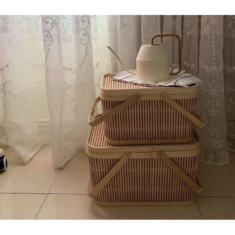 Giỏ mành tre đựng trái cây, đựng đồ đi picnic/ đi du lịch/ trang trí tiện lợi