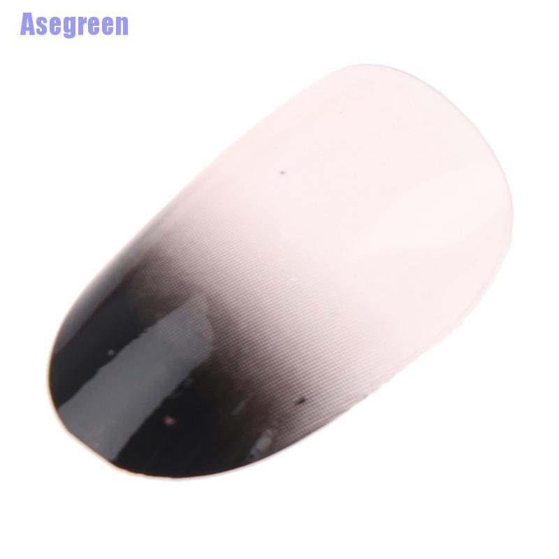 (Hàng Mới Về) Bộ 24 Móng Tay Giả Màu Đen gradient Thời Trang