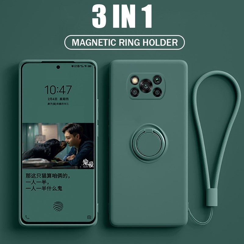 Ốp điện thoại có nhẫn đỡ từ tính cho Xiaomi Mi F2 Pro M3 M4 X3 X4