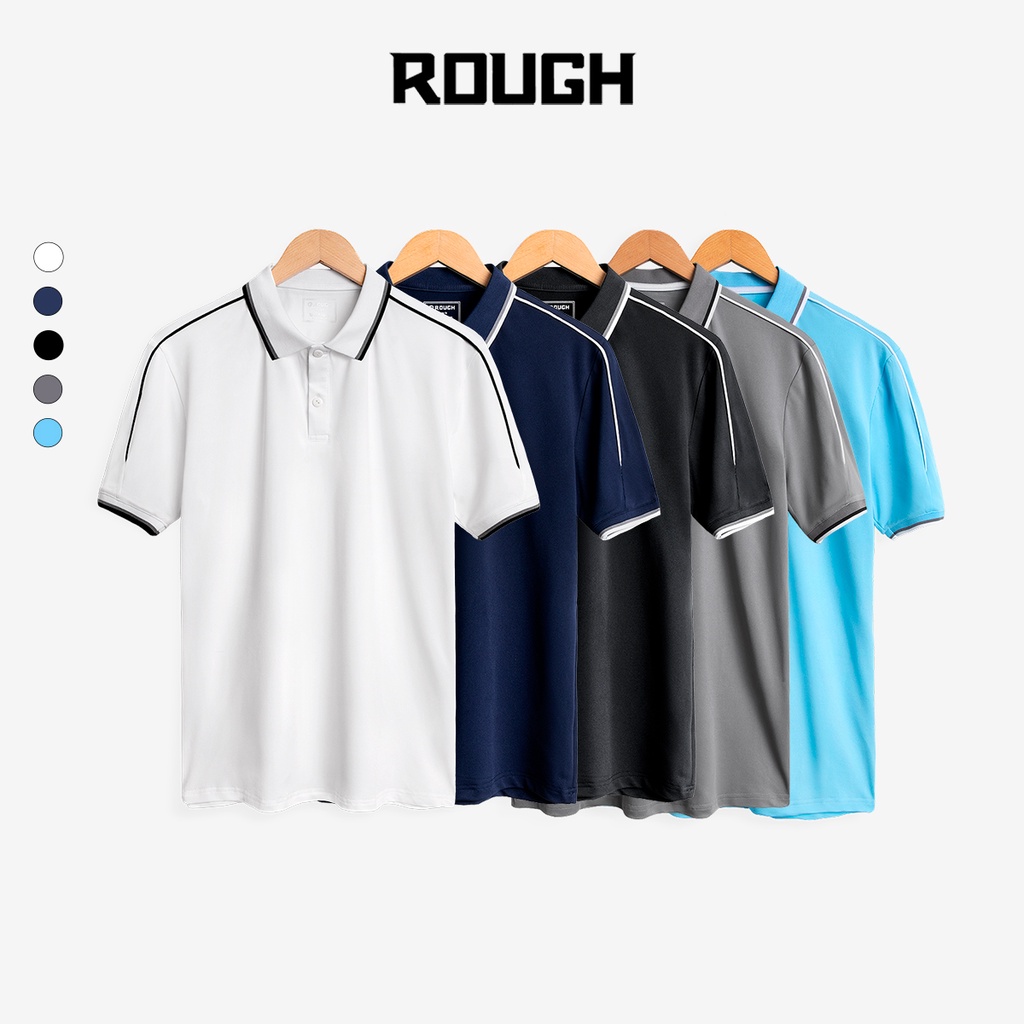 Áo polo nam ROUGH chất cotton co giãn, thoáng mát