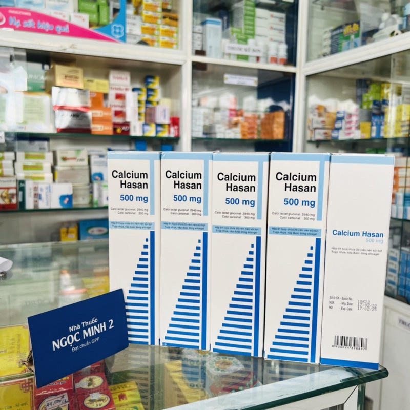 ✅  Calcium Hasan 500mg Hộp 1 tuýp chứa 20 viên nén sủi bọt