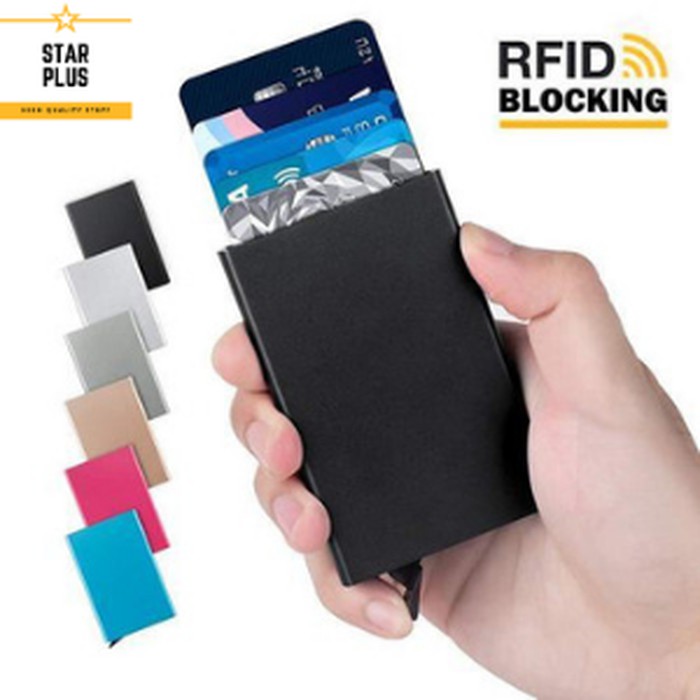 Thông Minh Ví Kim Loại Đựng Thẻ Rfid Cho Nam Nữ