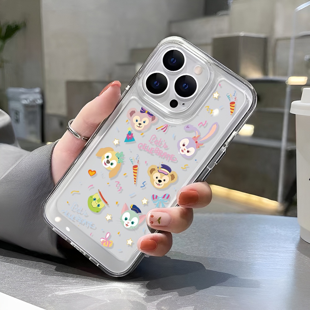 Ốp Điện Thoại Trong Suốt Hình Gia Đình Gấu Duffy Cho iphone 14ProMax 14Plus 13 11 12 7Plus X XR XS Max
