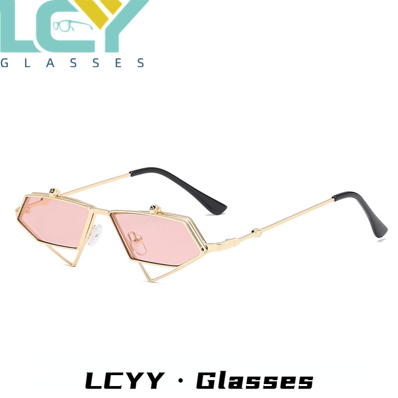 Kính Mát Mắt Mèo Gọng Kim Loại Lật Phong Cách Âu Mỹ Cá Tính Dành Cho Nữ 5293