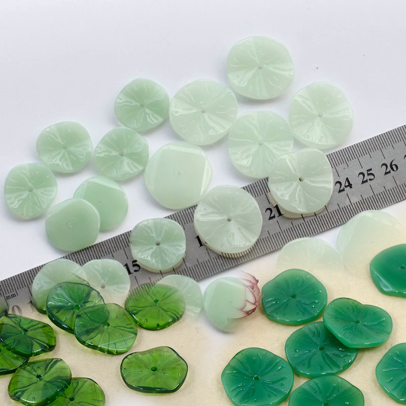 1-2 lá sen thủy tinh 16-27mm nguyên liệu làm trâm làm trang sức cổ trang