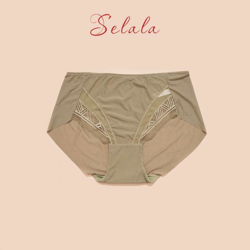 Quần Lót Su Selala Phối Ren Cạp Vừa Thông Thoáng Co Giãn 4 Chiều QS23