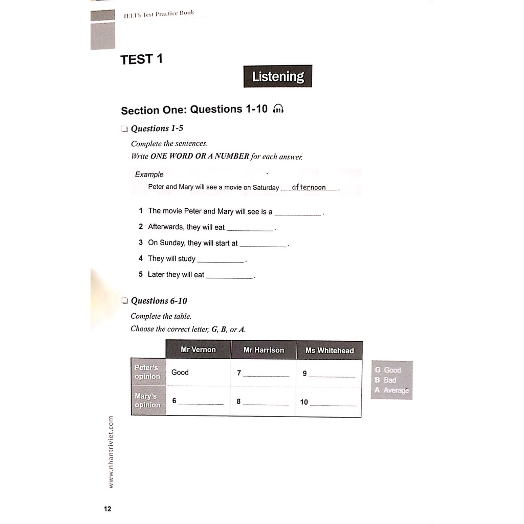 Sách IELTS Test Practice Book