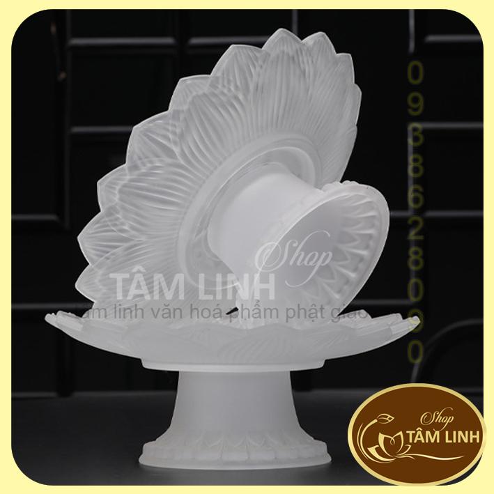 [Có sẵn] Đĩa Trái Cây Thờ Cúng Lưu Ly Trắng hàng đẹp hoa văn nổi trên sản phẩm