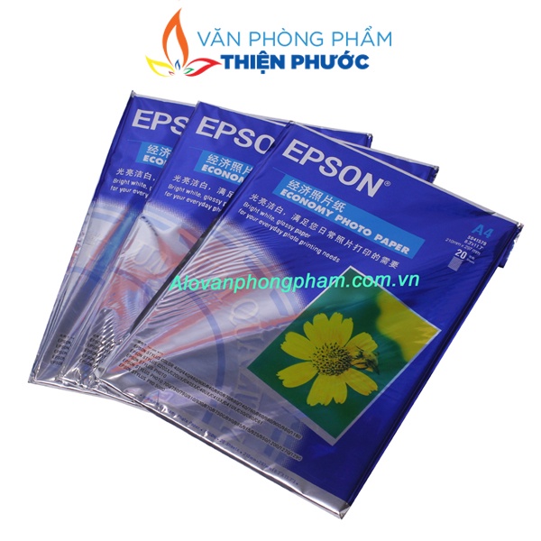 Giấy in ảnh màu EPSON A4 130gsm,230gsm in 1 mặt 2 mặt THIỆN PHƯỚC