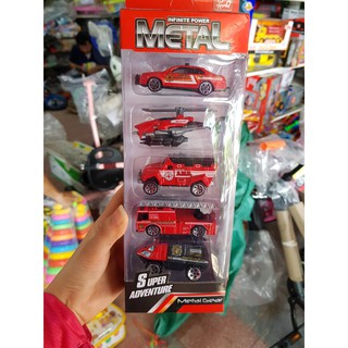 Hộp 5 xe sắt cứu hỏa