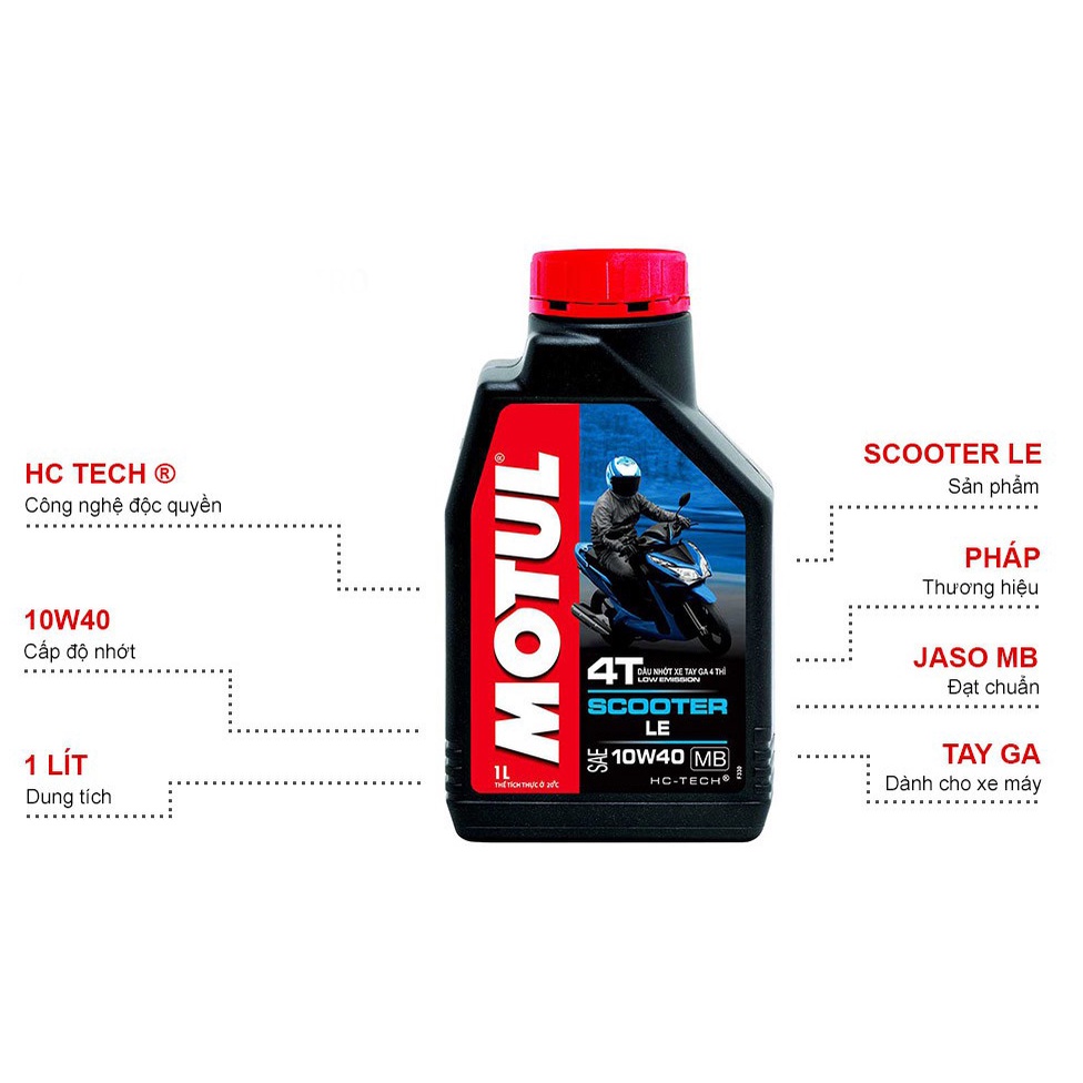 Nhớt Xe Tay Ga Motul Scooter Le 4T 10W40 ( 800ML-1L )