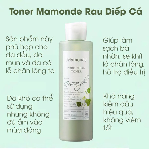 Nước hoa hồng Mamonde Toner 250ml dành cho mọi loại da | BigBuy360 - bigbuy360.vn