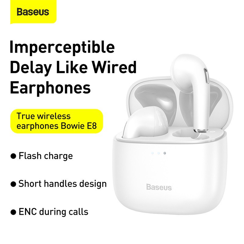 Tai nghe bluetooth 5.0 không dây Baseus Bowie E8 thiết kế nhét tai tiện dụng