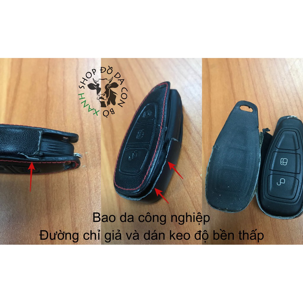 Bao da chìa khoá Ford Ecosport, Fiesta, Focus handmade da thật 004
