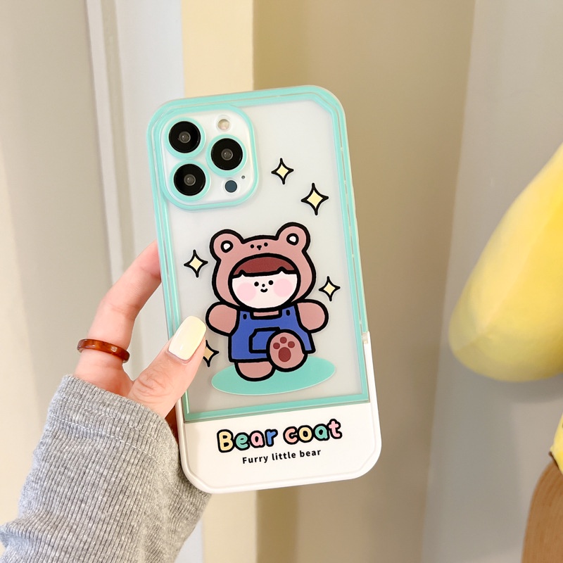 Ốp lưng iphone Ốp Điện Thoại Kèm Giá Đỡ Tàng Hình Chất Lượng Cao Cho iphone13Pro 12Promax / xs / 6 / 7 / 8 / Plus / 14 Dinuo case