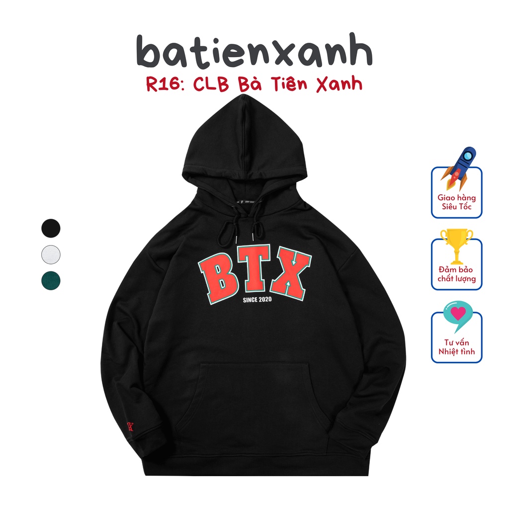 Áo Hoodie Nam Nữ Batixa Nỉ Có Mũ Hai lớp In Logo Lớn | BigBuy360 - bigbuy360.vn