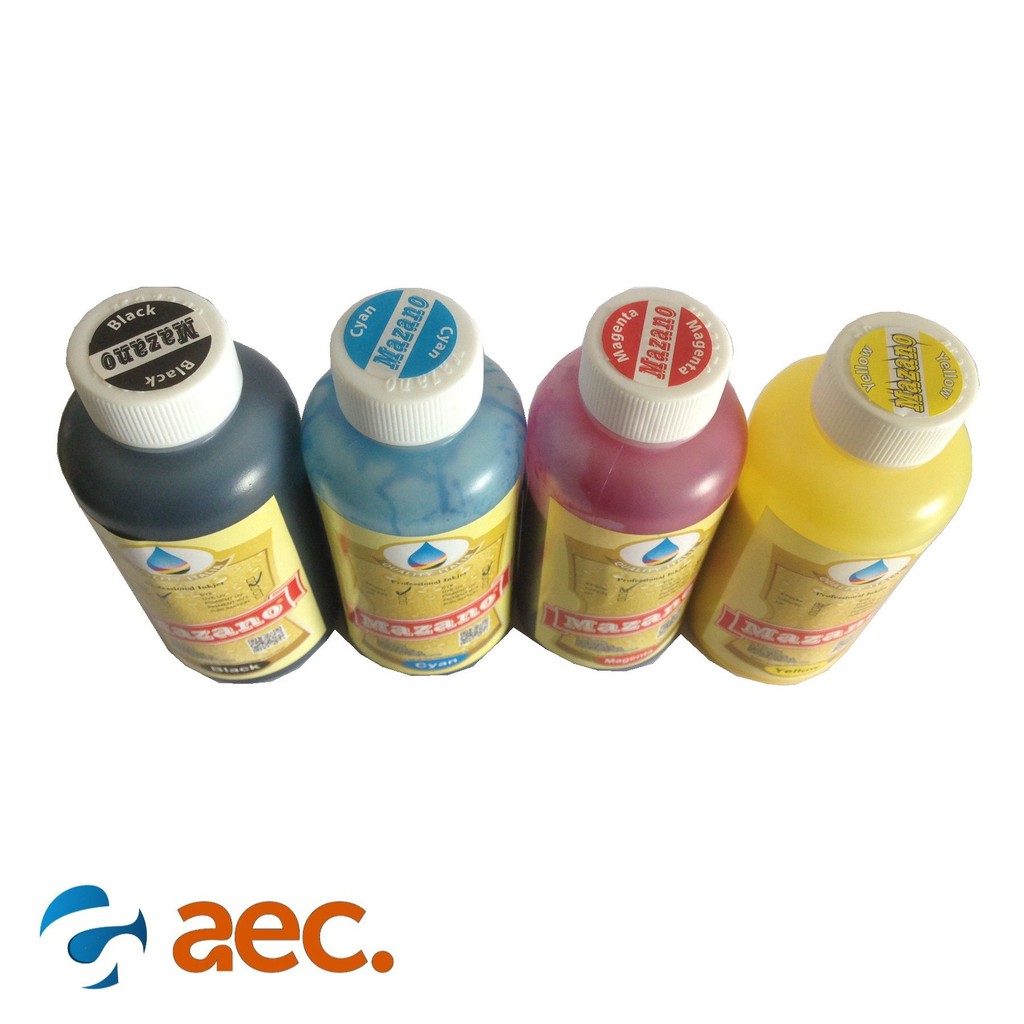 Mực dầu Pigment UV chống nước, chống bay màu Mazano chai 100ml màu Y  dùng cho máy in Epson