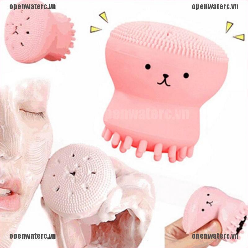 (Hàng Mới Về) Cọ Rửa Mặt Bằng Silicone Thiết Kế Hình Bạch Tuộc Dễ Thương