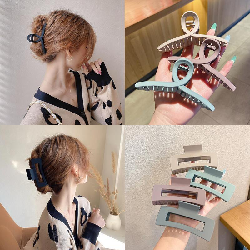Kẹp gắp tóc màu trơn bằng nhựa đơn giản